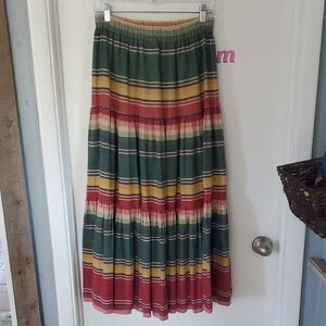 Vintage Double D Ranch Serape Broom Maxi Skirt, S